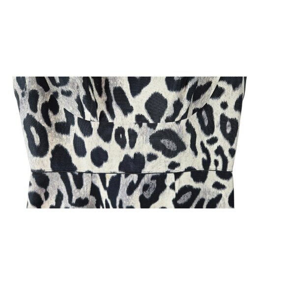 Ann Taylor Size 8 Dress Sleeveless Lined Tailored Animal Print Black Grays - Picture 5 of 6